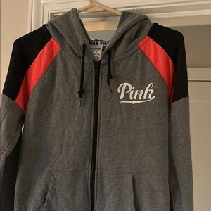 Victoria's Secret Pink Hoodie - Gray, Black, and Red